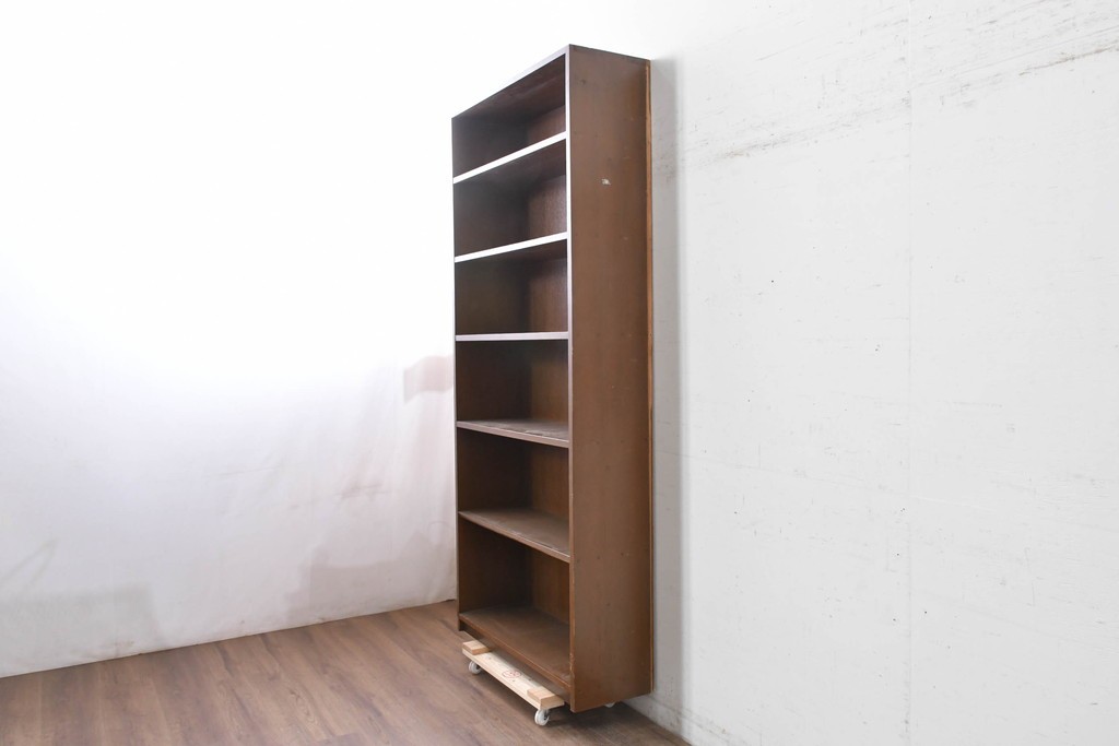 和製ヴィンテージ　ラワン材　シンプルな本棚　(R-087995)