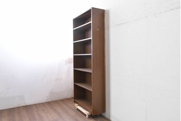 和製ヴィンテージ　ラワン材　シンプルな本棚　(R-087995)