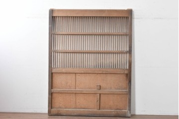 アンティーク建具　昭和初期　時を重ねた木味が魅力の格子蔵戸1枚　(R-087996)