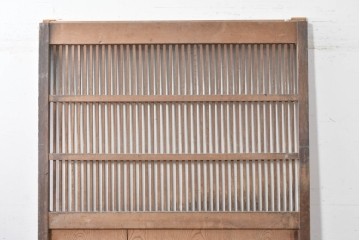 アンティーク建具　昭和初期　時を重ねた木味が魅力の格子蔵戸1枚　(R-087996)