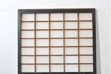 アンティーク建具　明治から大正　黒枠が空間を引き締める障子蔵戸　(R-087997)