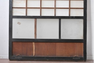 アンティーク建具　明治から大正　黒枠が空間を引き締める障子蔵戸　(R-087997)