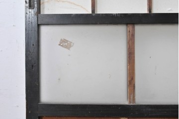 アンティーク建具　明治から大正　黒枠が空間を引き締める障子蔵戸　(R-087997)