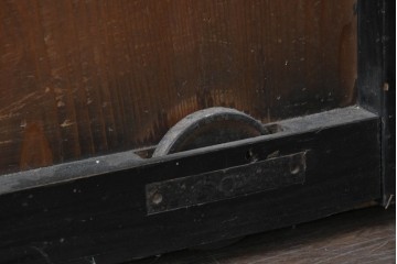 アンティーク建具　明治から大正　黒枠が空間を引き締める障子蔵戸　(R-087997)