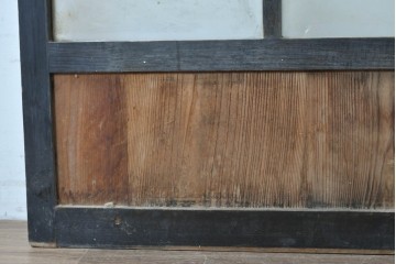 アンティーク建具　明治から大正　黒枠が空間を引き締める障子蔵戸　(R-087997)