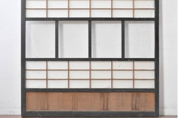 アンティーク建具　明治から大正　黒枠と抜け感のあるデザインが魅力の障子蔵戸　(R-087998)