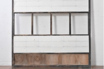 アンティーク建具　明治から大正　黒枠と抜け感のあるデザインが魅力の障子蔵戸　(R-087998)