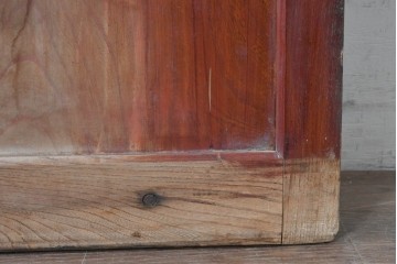 アンティーク建具　明治期　欅(ケヤキ)材　趣ある木味と繊細な格子が魅力の格子蔵戸1枚　(R-088001)