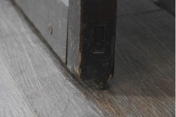 アンティーク建具　明治期　栗材　重厚な金具と繊細な格子が趣深い格子蔵戸1枚　(R-088002)