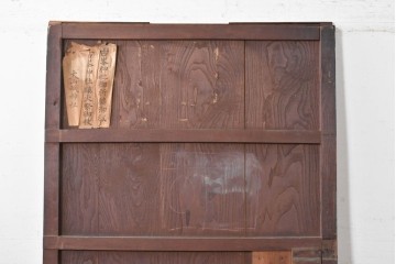 アンティーク建具　明治期　栗材　深みのある色合いと味わい深い金具が魅力の蔵戸1枚　(R-088003)
