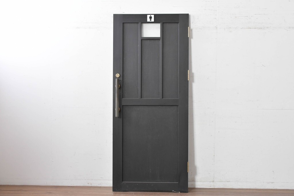 中古建具　職人手作り　シックなカラーがおしゃれな木製ドア1枚　(R-088004)