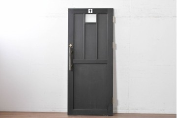中古建具　職人手作り　シックなカラーがおしゃれな木製ドア1枚　(R-088004)