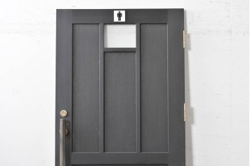 中古建具　職人手作り　シックなカラーがおしゃれな木製ドア1枚　(R-088004)