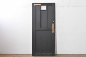 中古建具　職人手作り　シックなカラーがおしゃれな木製ドア1枚　(R-088004)