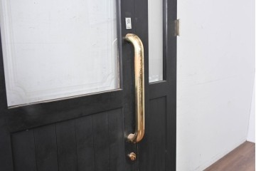 中古建具　店舗用におすすめ!　シックなカラーがお洒落な親子ドア2枚(1対)セット　(R-088006)