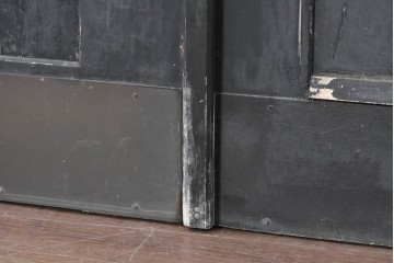 中古建具　店舗用におすすめ!　シックなカラーがお洒落な親子ドア2枚(1対)セット　(R-088007)