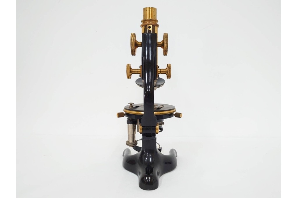 ドイツ　Ernst Leitz Wetzlar(エルンスト・ライツ)　No.189918　レンズ付き顕微鏡　外箱付き　(R-088008)