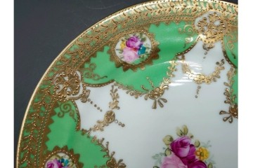 オールドノリタケ(NORITAKE)　マルキ印　金盛と薔薇のデザインが華やかなトリオ2客・カップ&ソーサー1客セット　(R-088012)