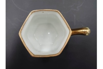 オールドノリタケ(NORITAKE)　マルキ印　金盛と薔薇のデザインが華やかなトリオ2客・カップ&ソーサー1客セット　(R-088012)