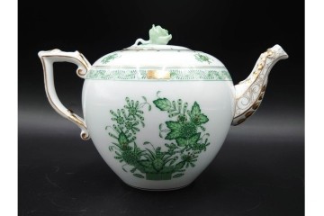 ハンガリー製　HEREND(ヘレンド)　インドの華　優美なティーポット　定価9万3500円　(R-088014)