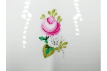 ハンガリー　ヘレンド(HEREND)　ウィーンの薔薇　繊細なグリーンの持ち手が上品なマルケーキプレート　定価7万2600円　(R-088020)