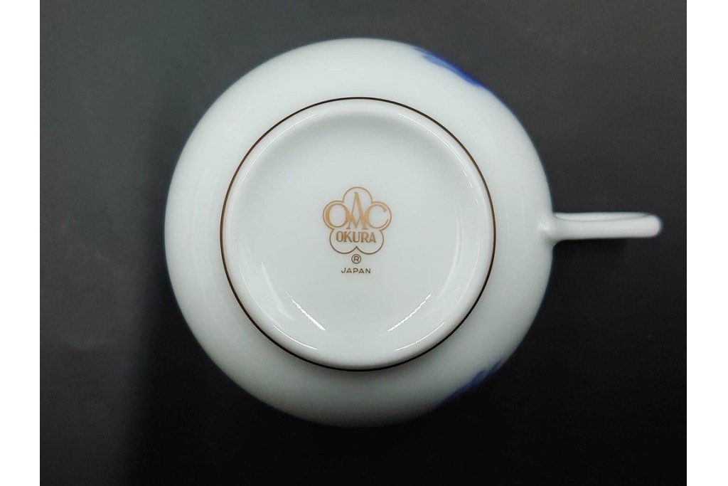 大倉陶園(OKURA/OAC)　ラビットアイブルーベリー　ブルーローズ　上品なトリオ2客セット　(R-088021)