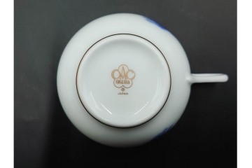 大倉陶園(OKURA/OAC)　ラビットアイブルーベリー　ブルーローズ　上品なトリオ2客セット　(R-088021)
