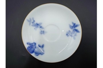 大倉陶園(OKURA/OAC)　ラビットアイブルーベリー　ブルーローズ　上品なトリオ2客セット　(R-088021)