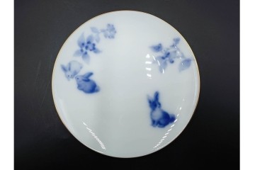 大倉陶園(OKURA/OAC)　ラビットアイブルーベリー　ブルーローズ　上品なトリオ2客セット　(R-088021)