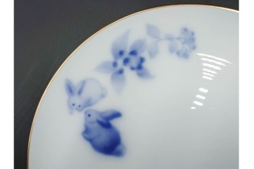 大倉陶園(OKURA/OAC)　ラビットアイブルーベリー　ブルーローズ　上品なトリオ2客セット　(R-088021)