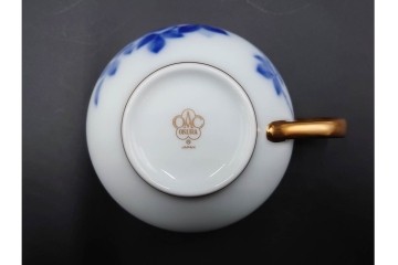 大倉陶園(OKURA/OAC)　ラビットアイブルーベリー　ブルーローズ　上品なトリオ2客セット　(R-088021)
