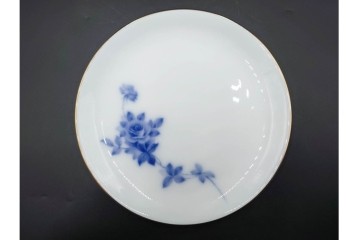 大倉陶園(OKURA/OAC)　ラビットアイブルーベリー　ブルーローズ　上品なトリオ2客セット　(R-088021)