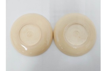 十六代 永楽善五郎　京焼　4.1寸　和の趣が味わい深いつくばね皿5枚セット　共箱付き　(R-088025)