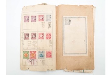 朝鮮・支那　葉書・封筒・菊切手を含む見本(みほん)帳などまとめてセット　(R-088029)