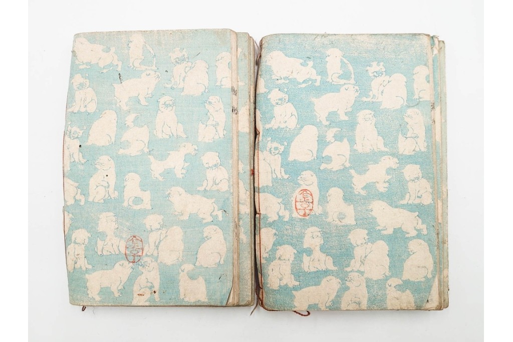 木版画　合巻(合本)　「雪梅芳譚犬の草紙(八犬伝犬の草紙)」　1編から37編・41編から55編　合計104巻(104冊)セット　(R-088031)