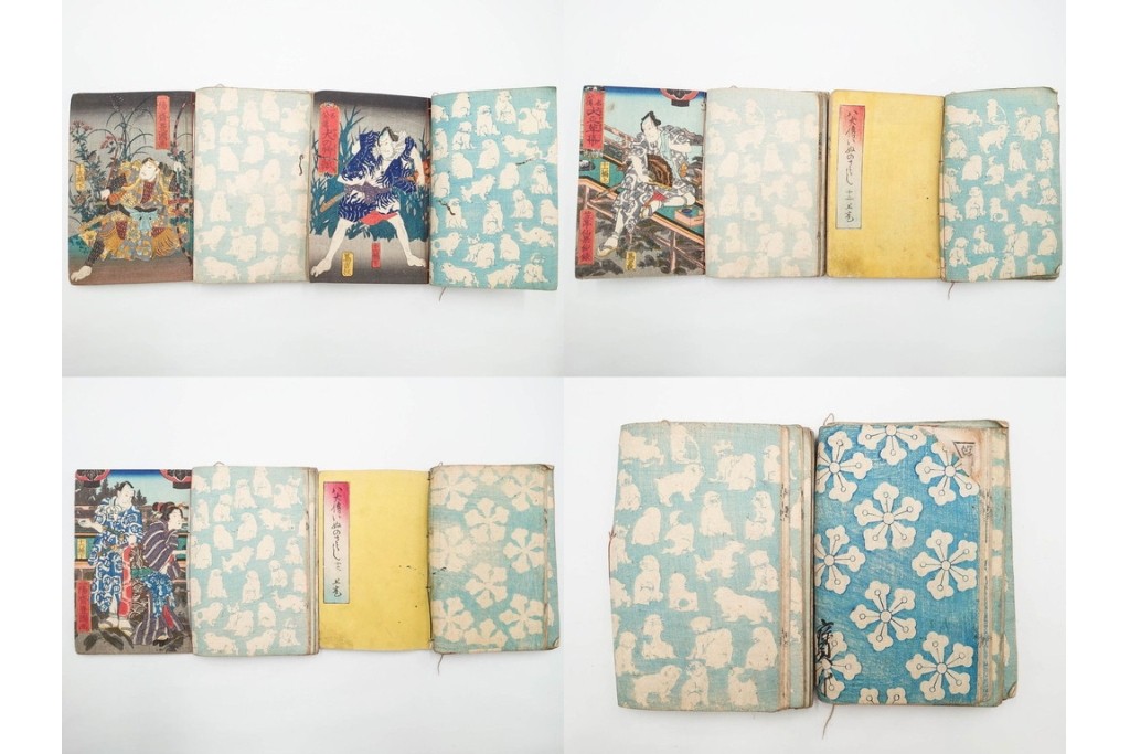 木版画　合巻(合本)　「雪梅芳譚犬の草紙(八犬伝犬の草紙)」　1編から37編・41編から55編　合計104巻(104冊)セット　(R-088031)