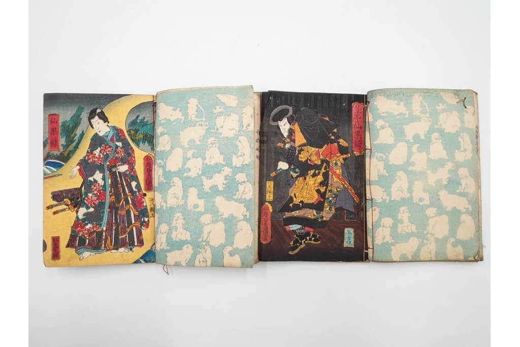 木版画　合巻(合本)　「雪梅芳譚犬の草紙(八犬伝犬の草紙)」　1編から37編・41編から55編　合計104巻(104冊)セット　(R-088031)