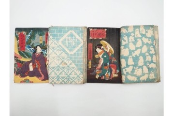 木版画　合巻(合本)　「雪梅芳譚犬の草紙(八犬伝犬の草紙)」　1編から37編・41編から55編　合計104巻(104冊)セット　(R-088031)