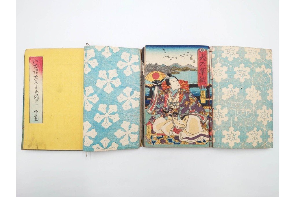 木版画　合巻(合本)　「雪梅芳譚犬の草紙(八犬伝犬の草紙)」　1編から37編・41編から55編　合計104巻(104冊)セット　(R-088031)