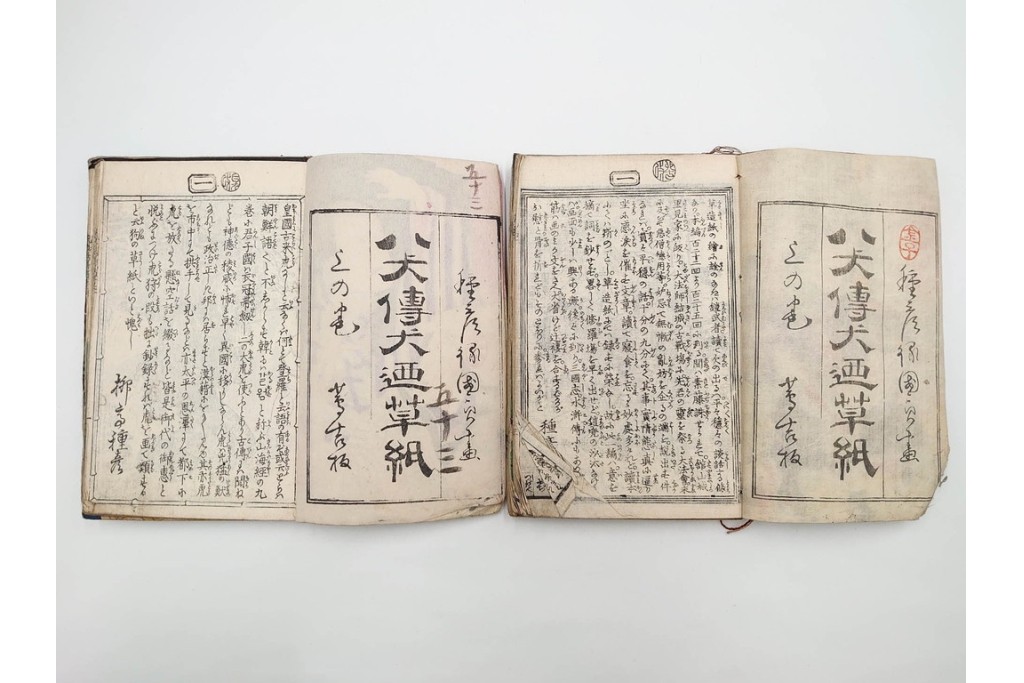 木版画　合巻(合本)　「雪梅芳譚犬の草紙(八犬伝犬の草紙)」　1編から37編・41編から55編　合計104巻(104冊)セット　(R-088031)
