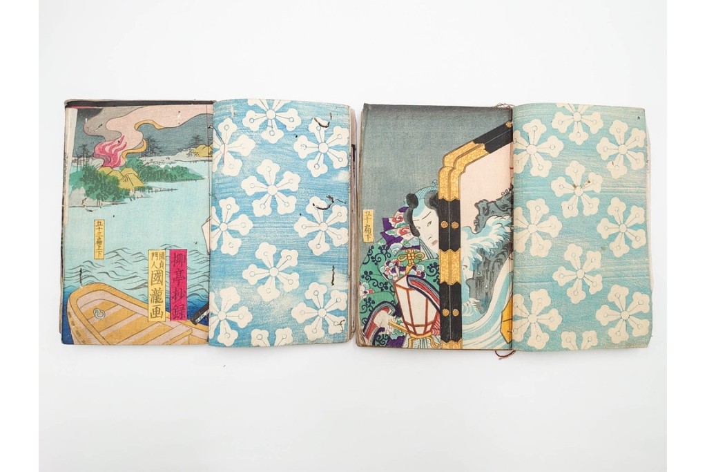 木版画　合巻(合本)　「雪梅芳譚犬の草紙(八犬伝犬の草紙)」　1編から37編・41編から55編　合計104巻(104冊)セット　(R-088031)