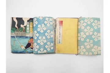 木版画　合巻(合本)　「雪梅芳譚犬の草紙(八犬伝犬の草紙)」　1編から37編・41編から55編　合計104巻(104冊)セット　(R-088031)