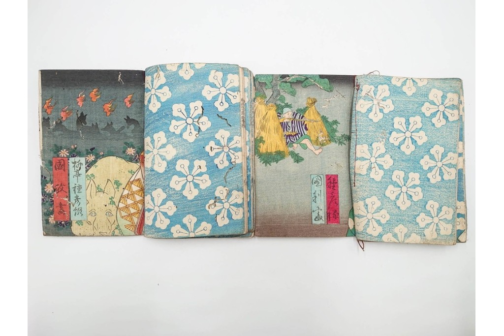 木版画　合巻(合本)　「雪梅芳譚犬の草紙(八犬伝犬の草紙)」　1編から37編・41編から55編　合計104巻(104冊)セット　(R-088031)