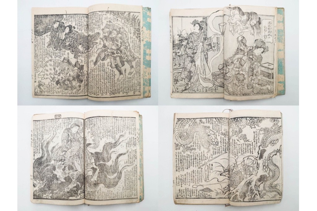 木版画　合巻(合本)　「雪梅芳譚犬の草紙(八犬伝犬の草紙)」　1編から37編・41編から55編　合計104巻(104冊)セット　(R-088031)