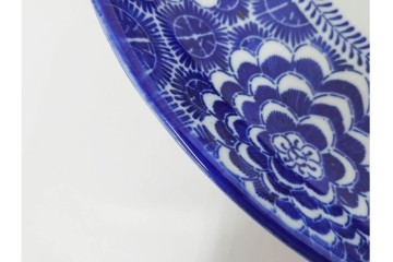 明治　伊万里　印判・図変わり　直径約41cm(1尺4寸)　魚文の大皿　(R-088033)