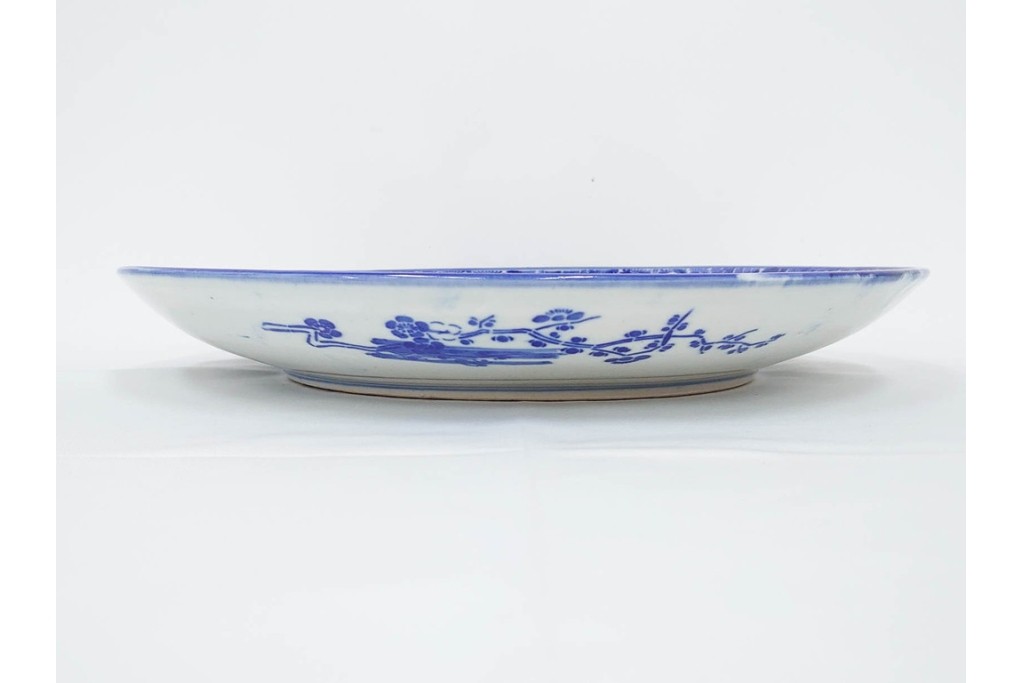 明治　伊万里　印判・図変わり　直径約41cm(1尺4寸)　魚文の大皿　(R-088033)