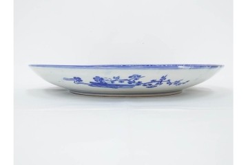明治　伊万里　印判・図変わり　直径約41cm(1尺4寸)　魚文の大皿　(R-088033)