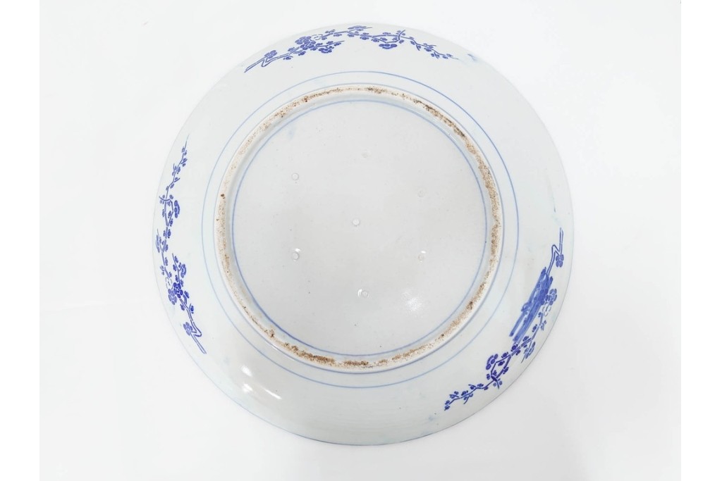 明治　伊万里　印判・図変わり　直径約41cm(1尺4寸)　魚文の大皿　(R-088033)