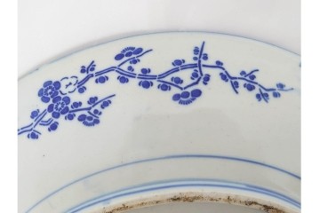 明治　伊万里　印判・図変わり　直径約41cm(1尺4寸)　魚文の大皿　(R-088033)