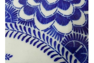 明治　伊万里　印判・図変わり　直径約41cm(1尺4寸)　魚文の大皿　(R-088033)